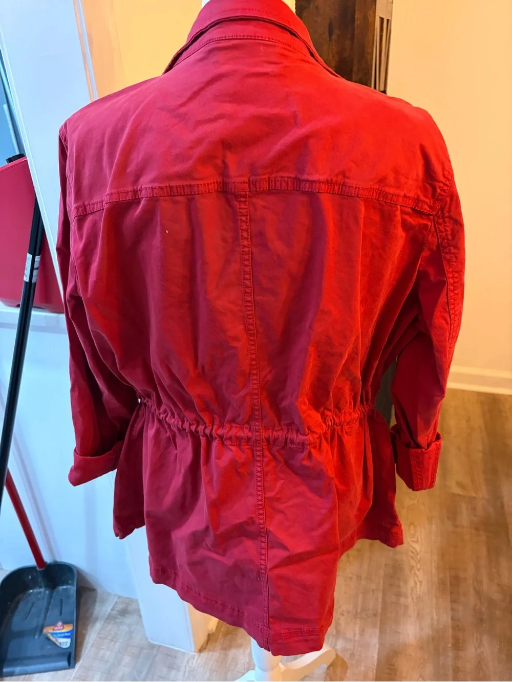 Style & Co. Red Women’s Utility Jacket with Cinched Waist